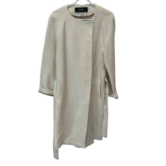 Zara Sand Texture Viscose Blend Belted Coat Jacket.Size M - Picture 6 of 16